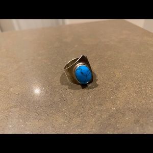 925 blue stone ring